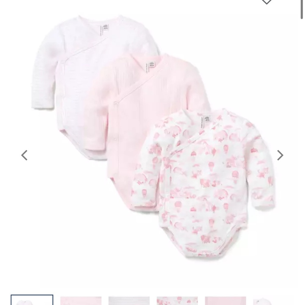 Janie and Jack Pink and White Baby Bodysuit Set